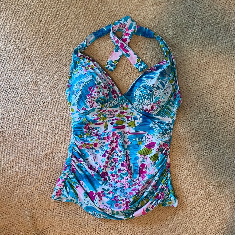 Lilly Pulitzer halter tankini top. Size 6.